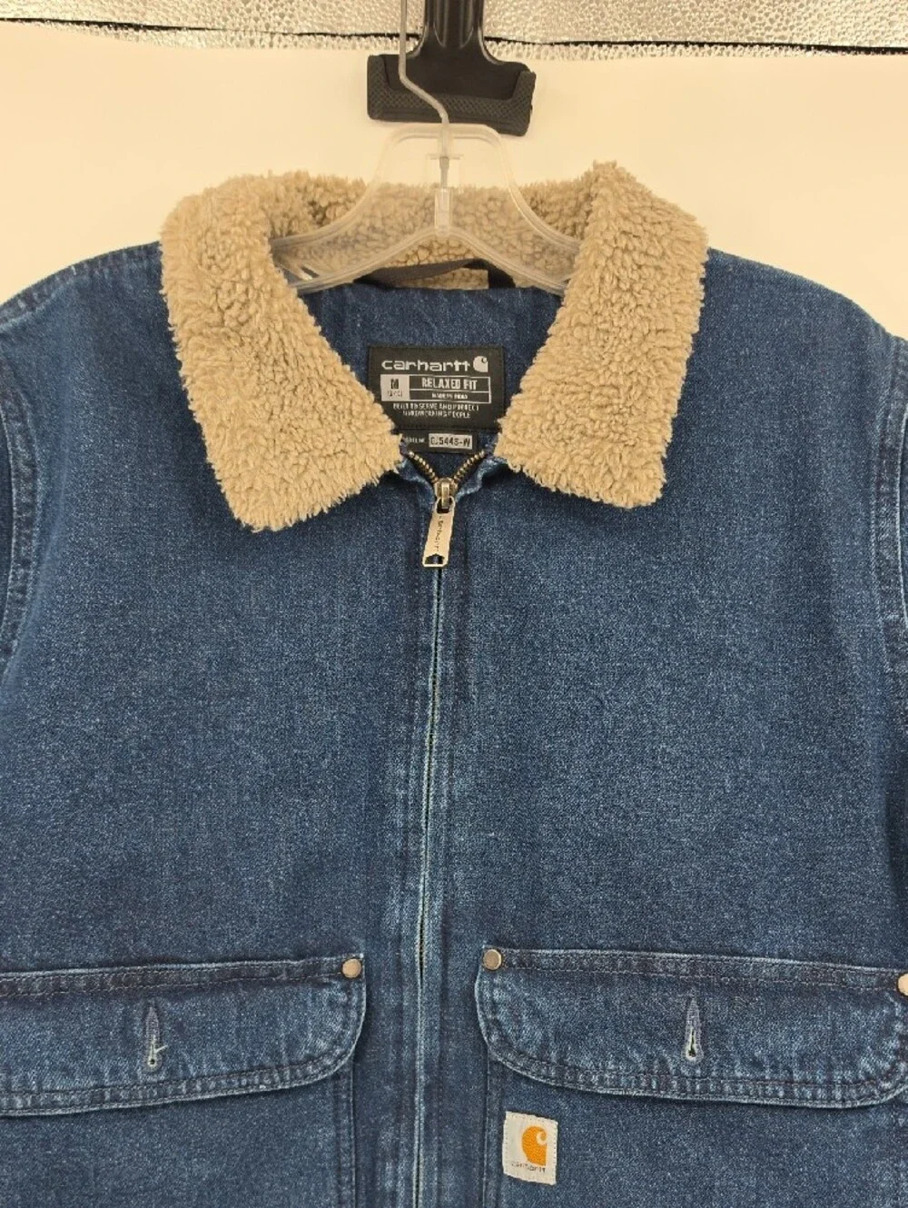 Carhartt Relaxed Fit Denim Sherpa-Lined Jacket Women's Size M